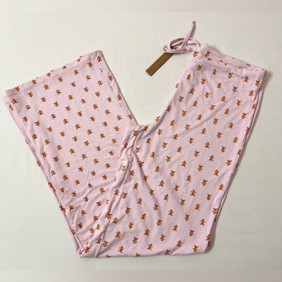 SKIMS Sleep Straight Leg Pajama Pants Pink Gingerbread Size M NWT - Picture 5 of 5
